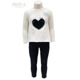IDO conjunto legging y camiseta blanca corazón