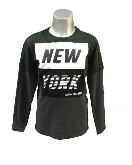 Cars Jeans camiseta gris y verde New York
