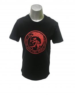 Diesel camiseta negra con logo rojo