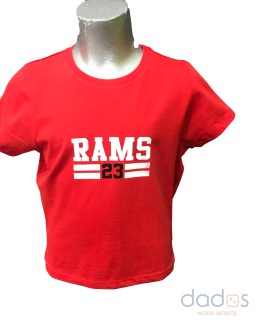 Rams 23 camiseta chica New logo roja