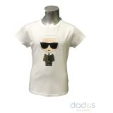 Karl Lagerfeld camiseta chica blanca dibujo verde diseñador