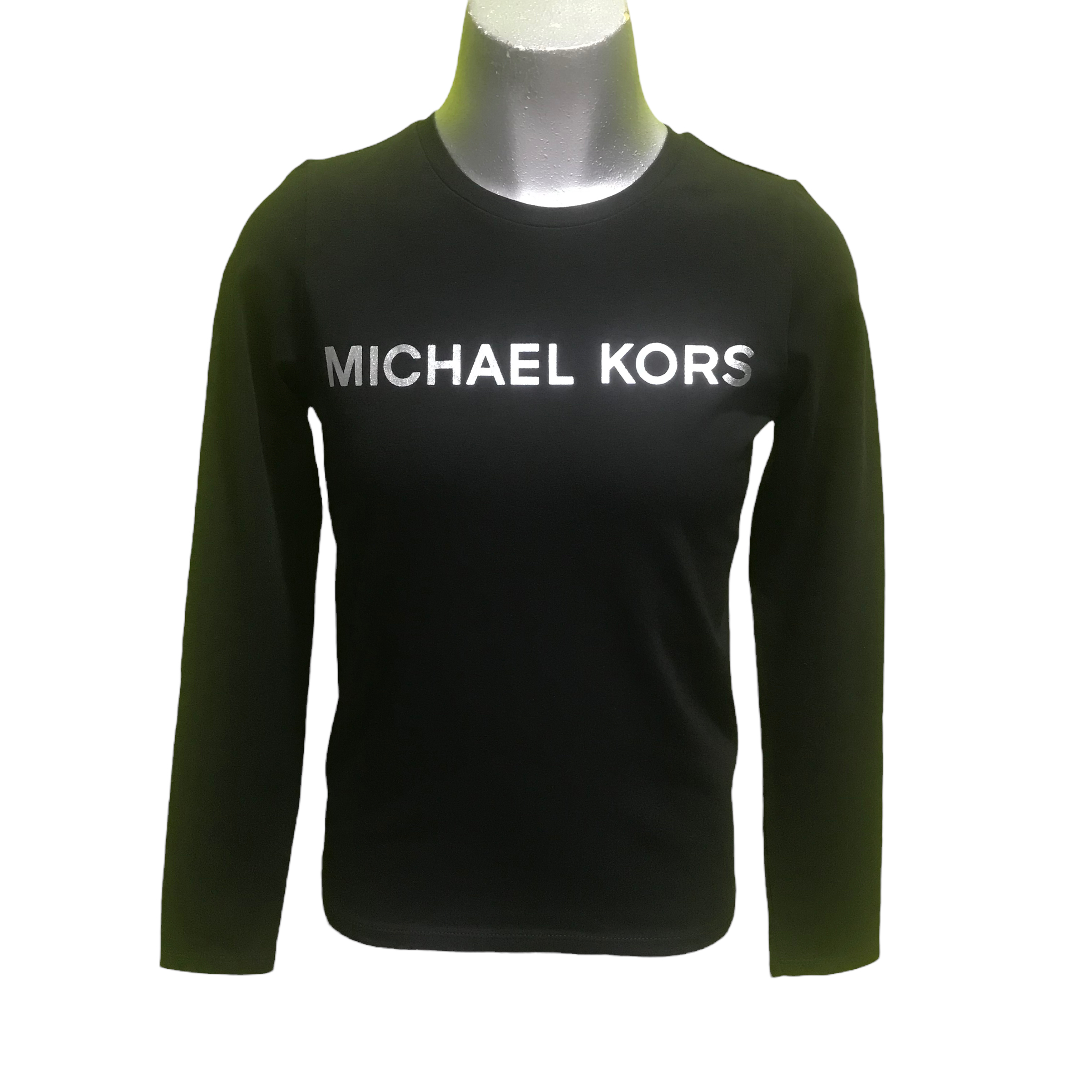 Michael Kors Camiseta negra letras plateadas
