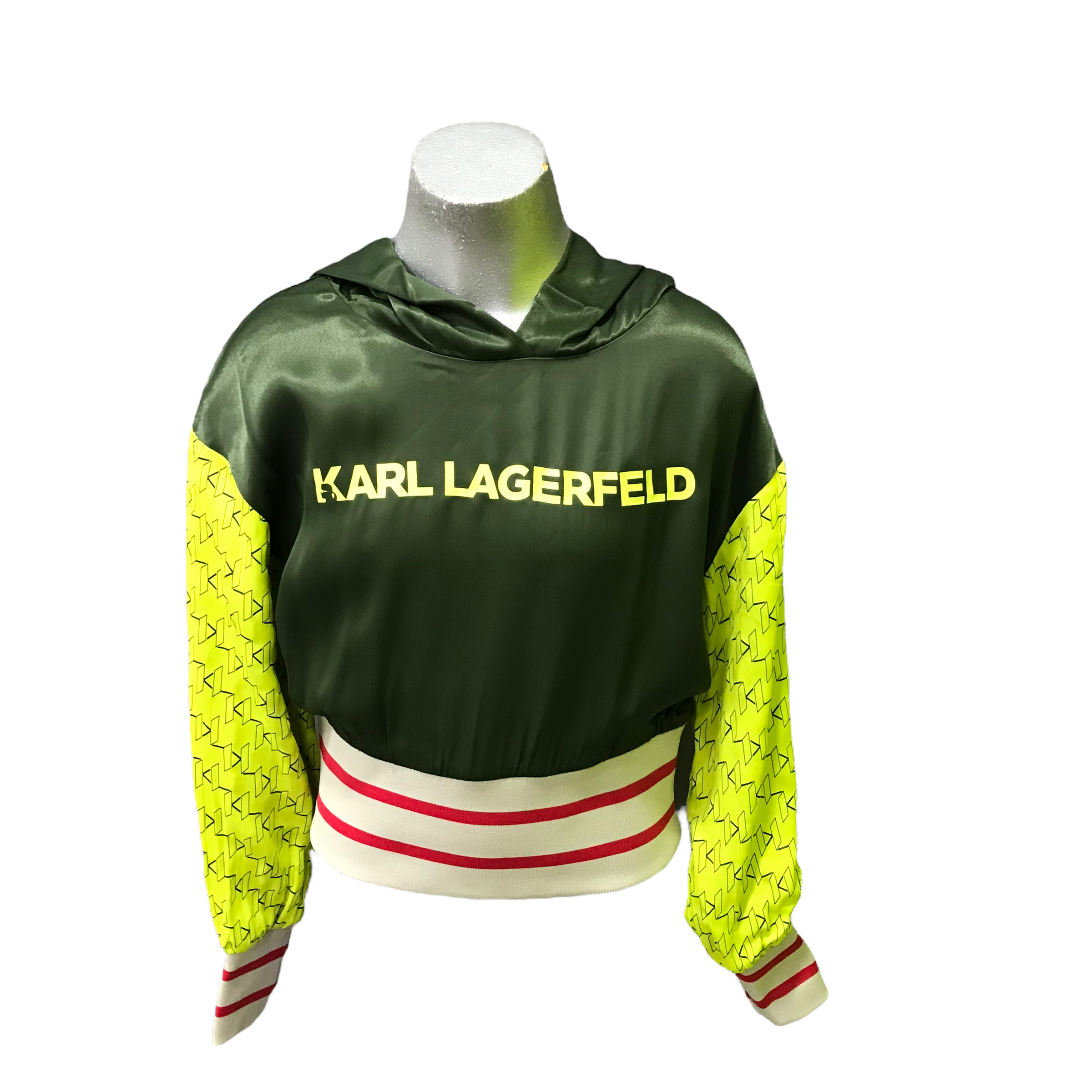 Karl Lagerfeld Sudadera raso verde con lima