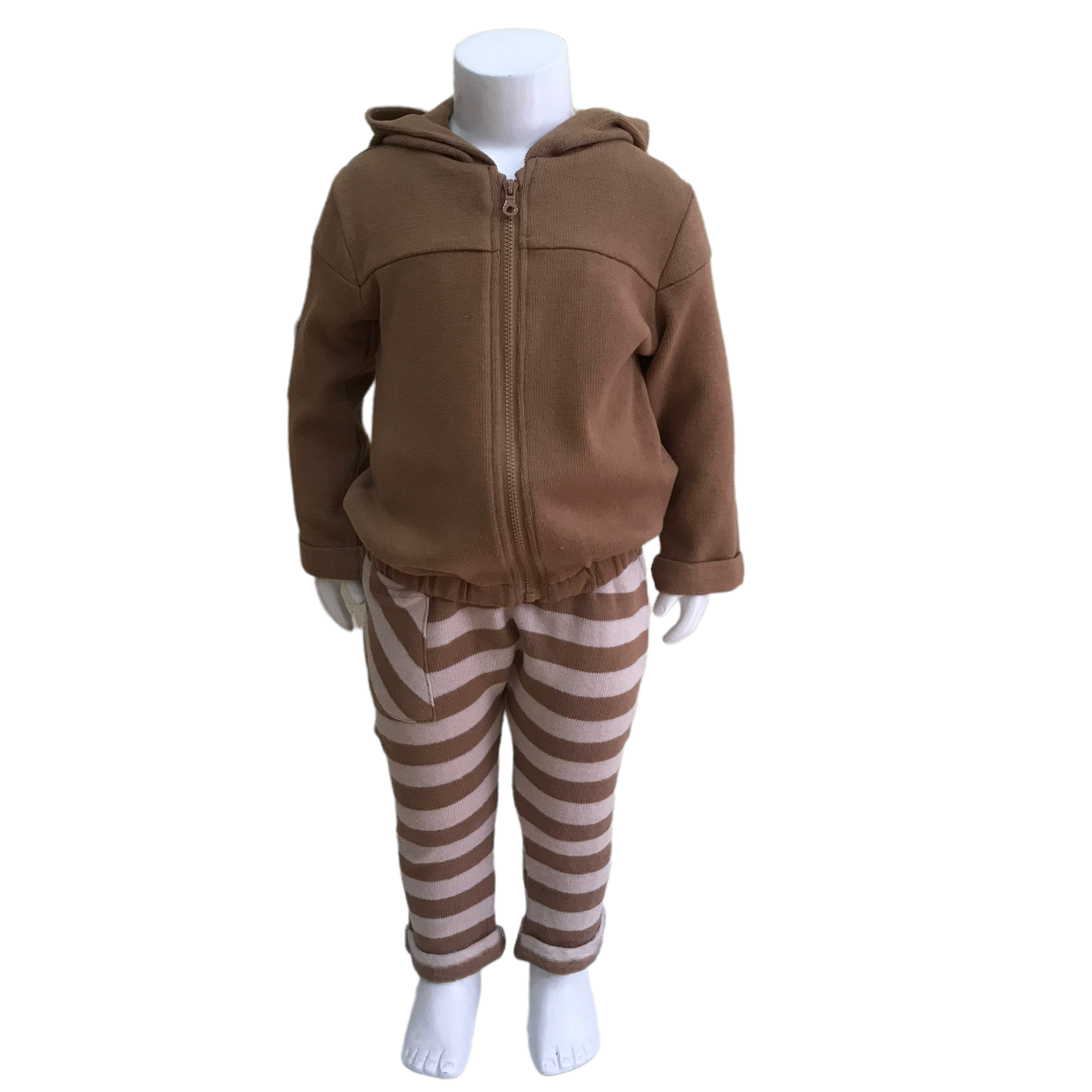 Sarabanda Conjunto Bebé jogging rayas y chaqueta capucha