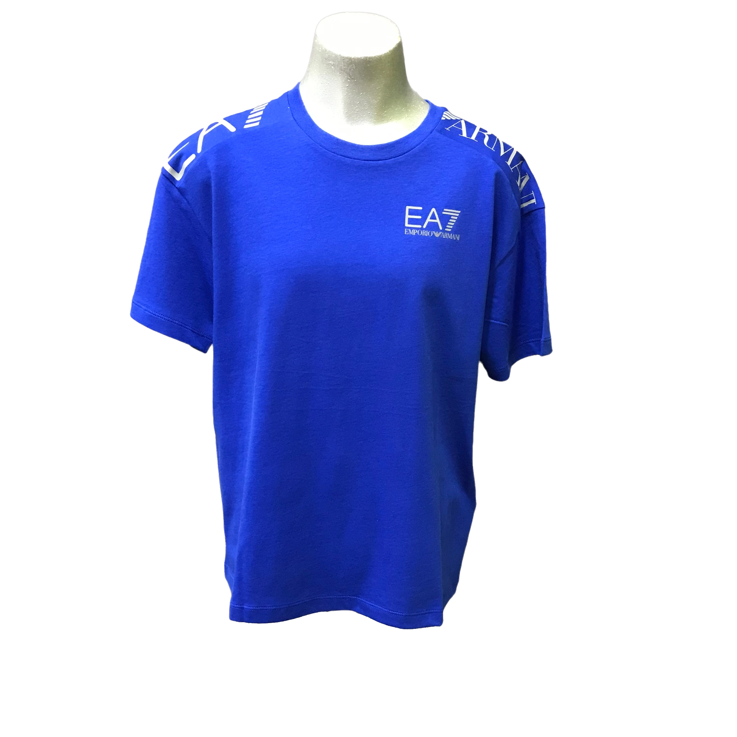 Armani EA7 Camiseta chico azul royal logo en hombro