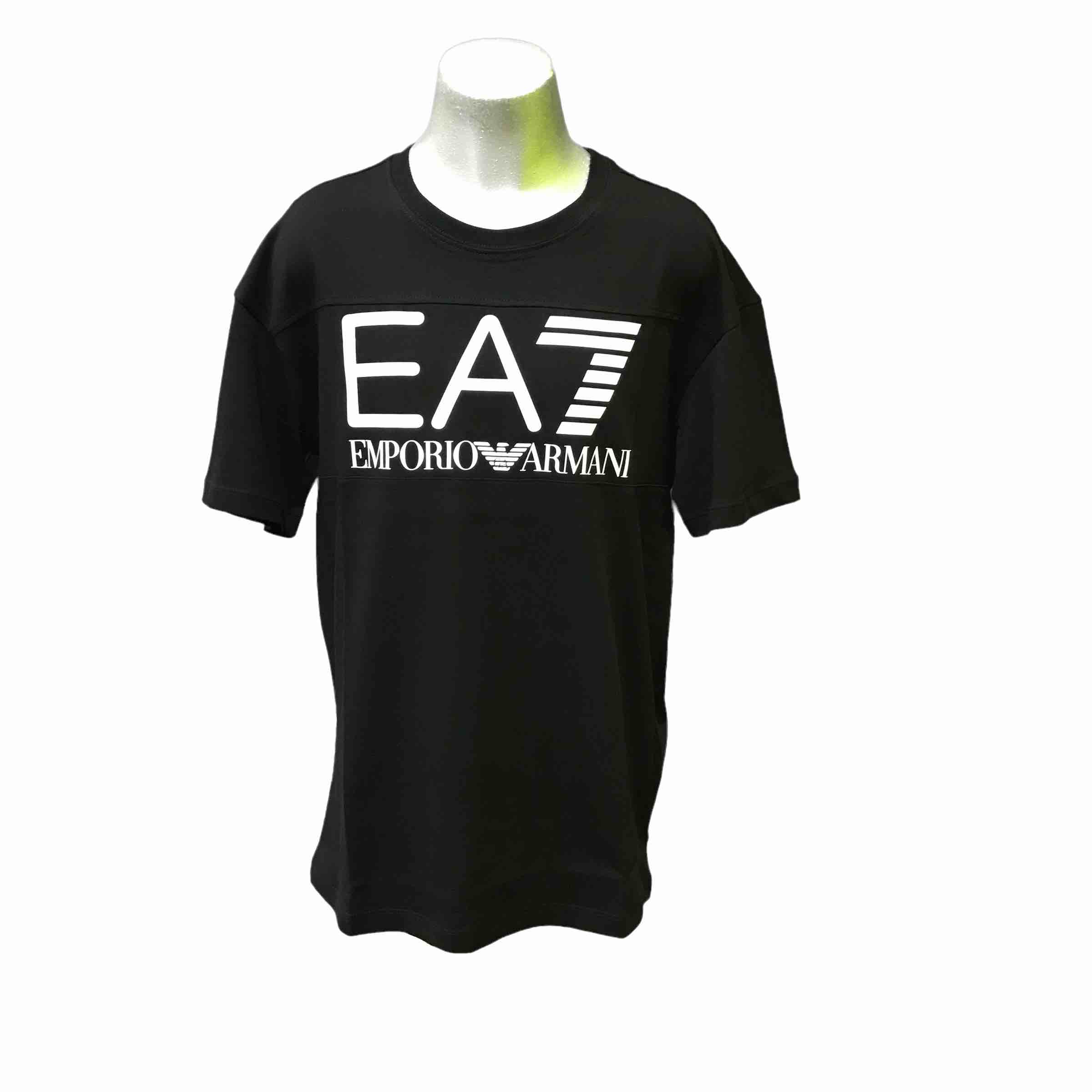 Armani EA7 Camiseta chico negra logo central